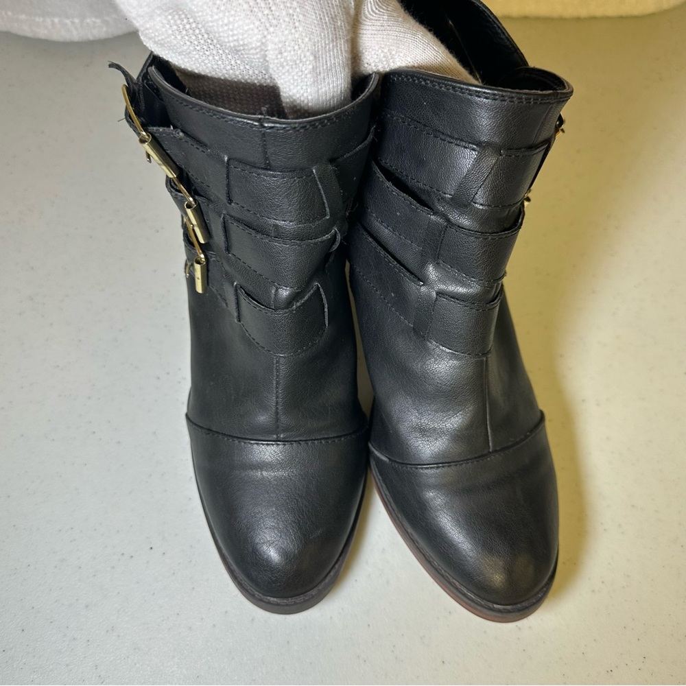 Mossimo Black Ankle Booties with Buckle Details size 10 Women - Picture 10 of 12